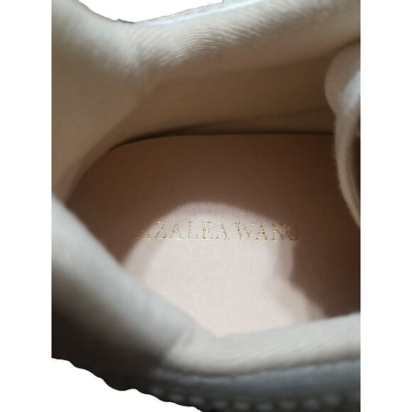 AZALEA WANG Cardin Platform Sneakers Women's Size 8M White Lace Up Embellished - Picture 7 of 7